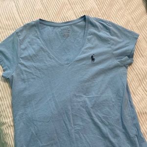 Sky blue Ralph Laure  v-neck t-shirt